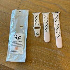 Epic silicone perforated watch bands for Apple Watch 42mm pink and white